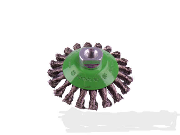 Kónická kefa, nerezový pletený drôt 0,5 mm, M14, 115x15