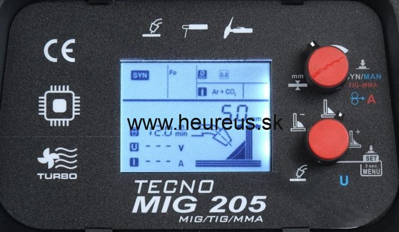 Zváračka IDEAL TECNOMIG 205 LCD MIG/TIG/MMA SYNERGIC