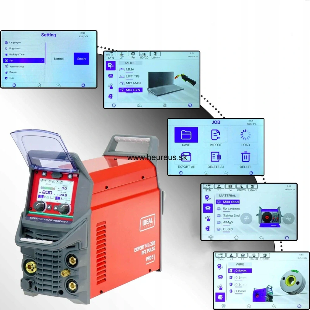 IDEAL EXPERT MIG 220 PFC PULSE Pro5 LCD 4X4 MIG invertorová zváračka
