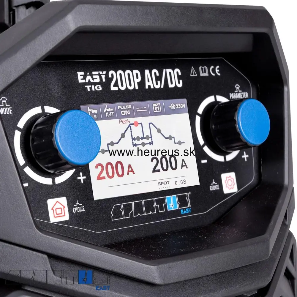 Zváračka SPARTUS EasyTIG 200P AC/DC + horák Easy mini TIG 17/4 + sada